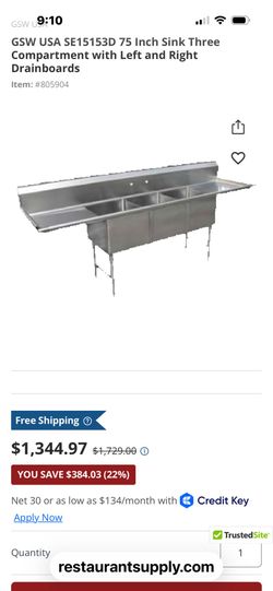 75inch stainless Sink