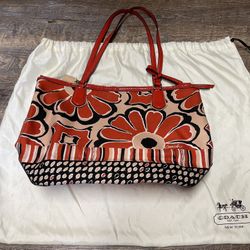 Red Coach Tote Purse