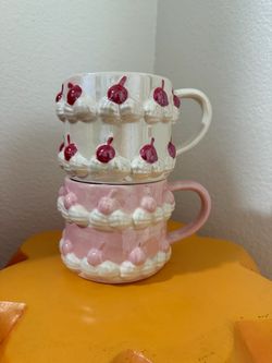 CUTE CAKE MUG SET X2
