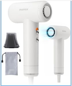 High-Speed Hair Dryer - Mini Blow Dryer with 110,000 RPM Brushless Motor, Negative Ionic for Fast Drying, Low Noise, Portable with Magnetic Nozzle, Li