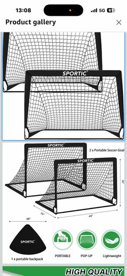 Soccer Goal - Backyard & Indoor Soccer Goals for Kids, 6X4 / 4X3 ft Portable Pop Up Soccer Nets for Youth & Adult, Outdoor Games, Soccer Training Equi