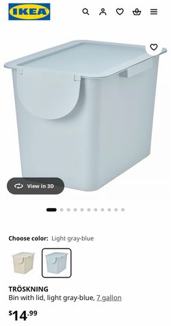 Ikea Troskning Bins with Lid x2