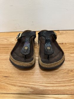 Birkenstock Gizeh Mermaid Metallic Cork Foot Bed Sandals EU 39 US 8 Slip On