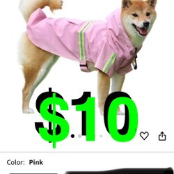 SXYAO - 2 Legs Hooded Dog Raincoat, Waterproof Reflective Adjustable Drawstring Dog Rain Jacket Towable with Pocket, Dog Poncho Suitable for All Dogs(
