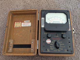Vintage Weston Model 779 Analyzer Multimeter w/ Wood Case Untested