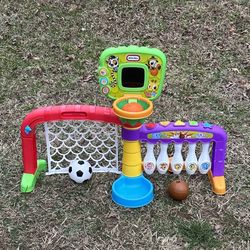 Little Tikes 3 In 1 Sports Zone Bowling Basketball Soccer Kids Fun Play Time Toy