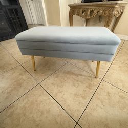 Sea Blue Storage Bench 