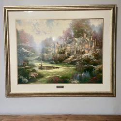 Gardens Beyond Spring Gate by Thomas Kinkade - Signed Print - Gorgeous Large Framed Artwork