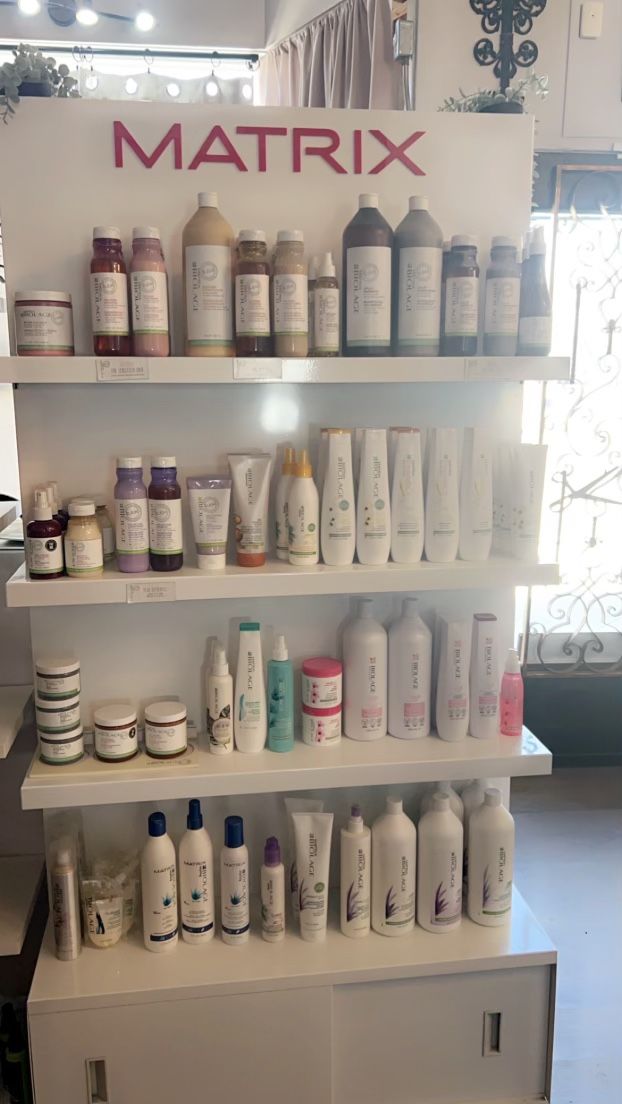 MATRIX professional salon display shelf with storage and Led lites