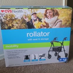 CVS Health Rollator with Seat & Storage