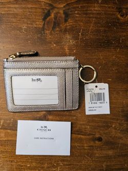 COACH Women's crossgrain leather skinny ID case