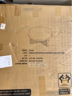32" Wide Round Coffee Table with Fluted base