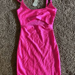 Pink Dress With Cutout 