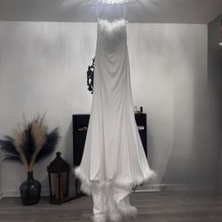 Dramatic Trumpet/Mermaid Strapless Sleeveless Sweep Train Stretch Crepe Wedding Dresses 