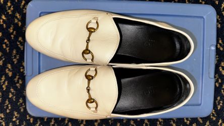 Authentic Gucci Horsebit Loafers - Cream White Size 37 (US 6.5)