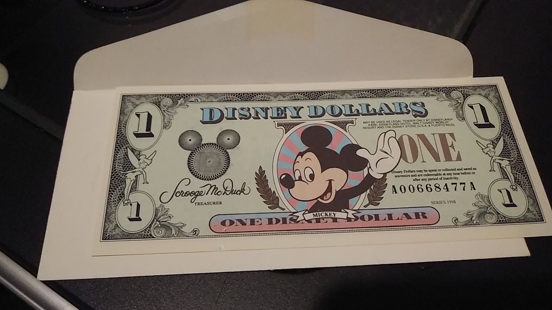 Disney dollar bill