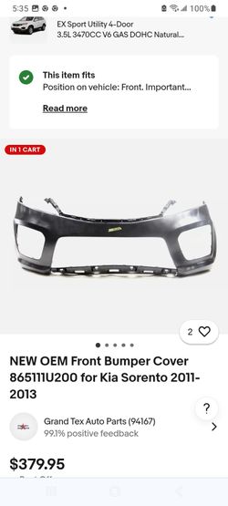 NEW OEM Front Bumper Kia Sorento 2011-2013   865111U200