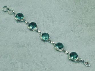 925 Silver bracelet with Paraiba Apatites