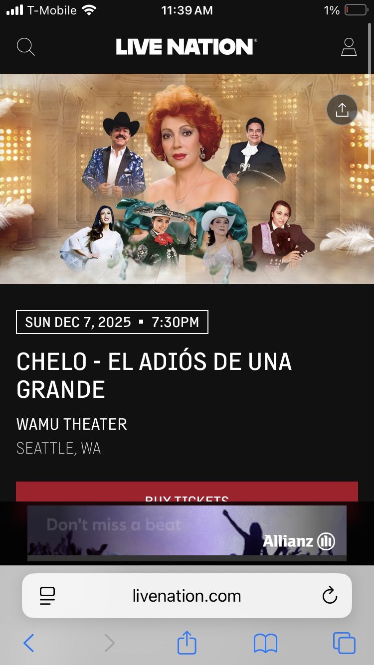 2 Boletos De Chelo Tickets