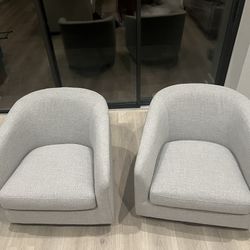Upholstered Swivel Barrel Chairs