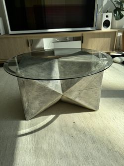 Concrete And Glass Coffee Table