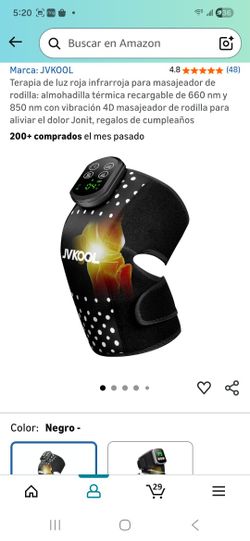 Infrared red light therapy for knee massager: rechargeable heating pad of 660 nm and 850 nm with 4D vibration knee massager to relieve pain Jonit,