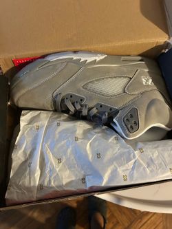 Gray Jordan 5 sneakers