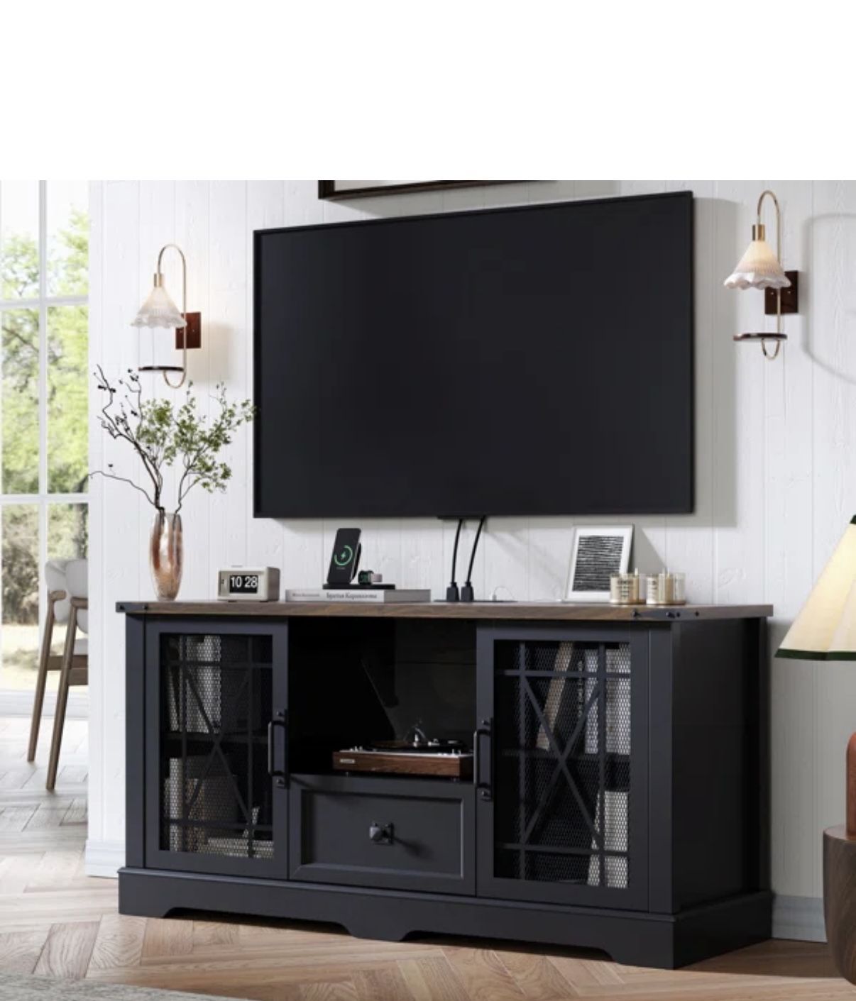 Farmhouse Black Tv Stand