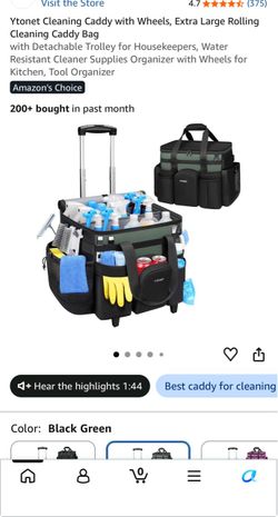 Extra Large Rolling Cleaning Caddy with Detachable Trolley