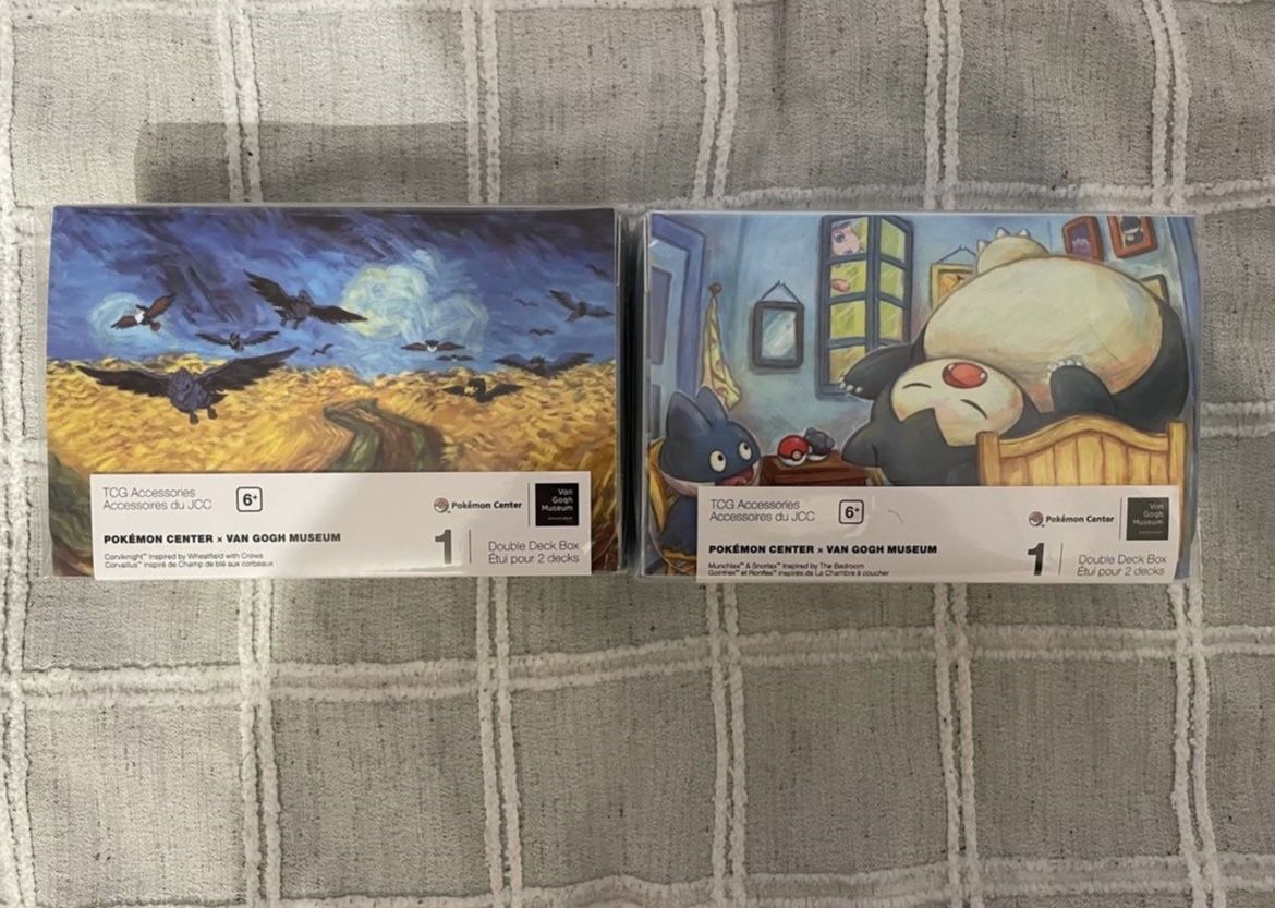 Pokemon Center Van Gogh Museum Snorlax & Corviknight Exclusive Deck Box Lot