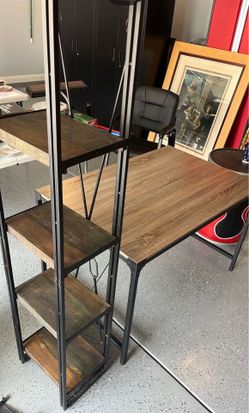 Large desk and book/display shelf