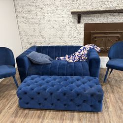 Blue Velvet Couch