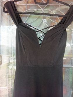 Black Strappy V-Neck Bodycon Gown