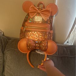 Disney Backpack And Minnie Ears Duo 