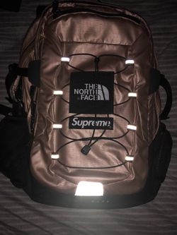 supreme x the north face rose gold backpack