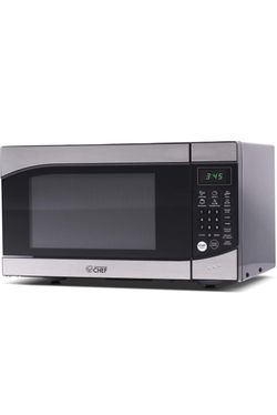 Commercial Chef CHM009 Countertop Microwave Oven 900 Watt, 0.9 Cubic Feet, Stainless Steel Front, Black Cabinet, Small, Trim