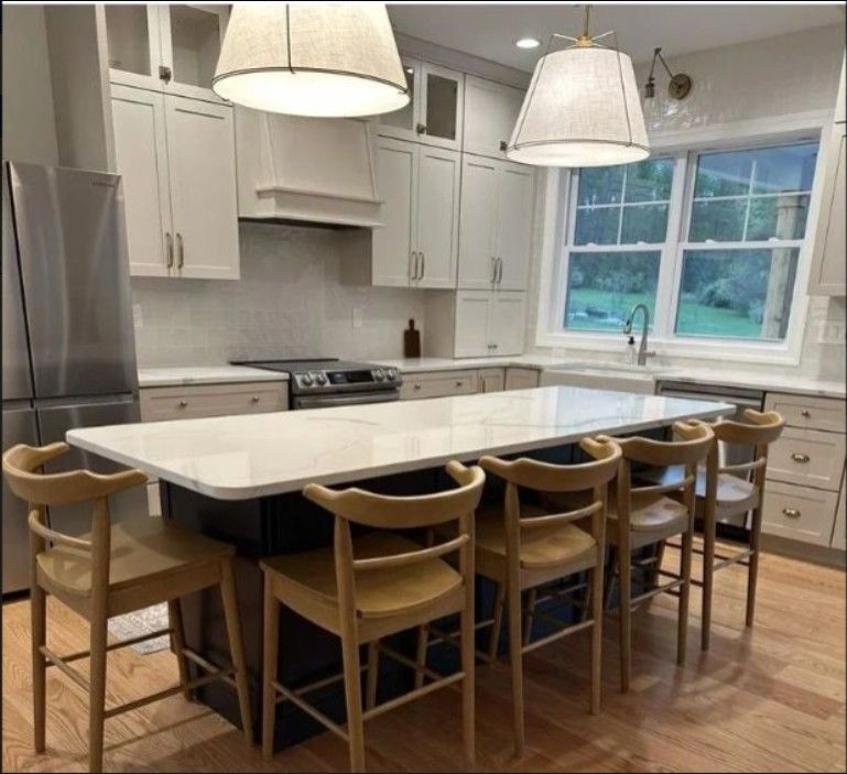 Kaysville 24 Counter Height Barstool Curved Back Wood (Natural Color) by Threshold w/ Studio McGee