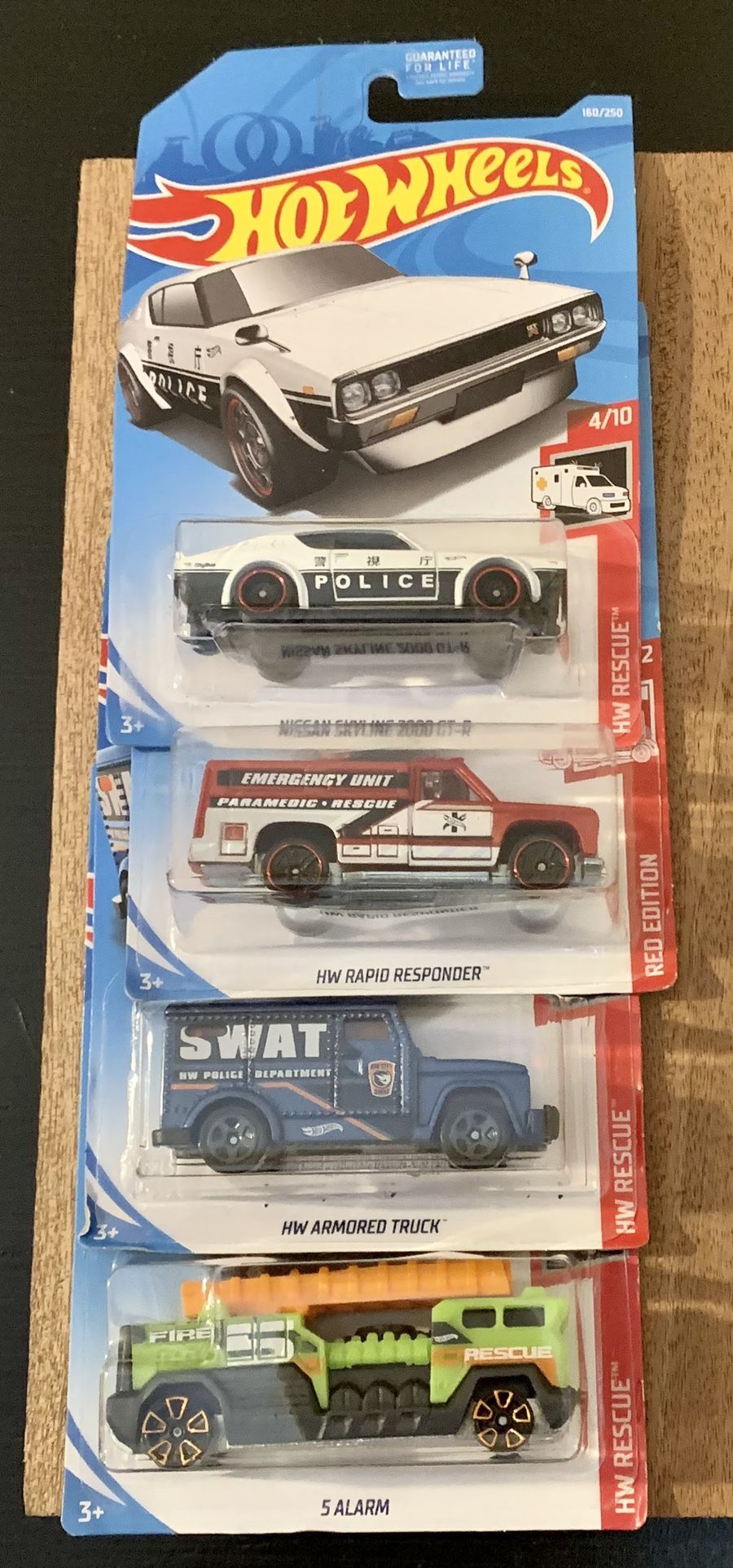 4 Emergency Vehicles Hot Wheels