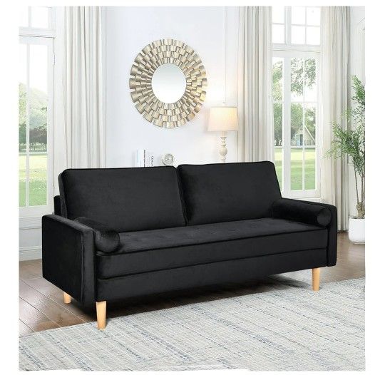 Black Velvet Sofa