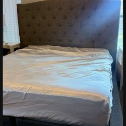 Gray Luxury Bed Frame California king 