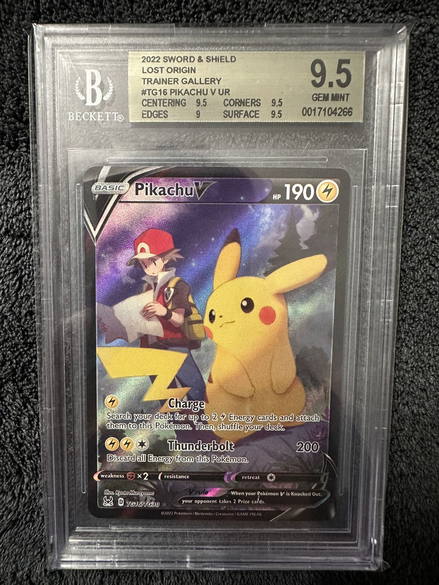Pikachu V, BGS 9.5 Gem Mint, LOST ORIGIN. TG16/TG30. BECKETT