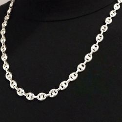 20 inch 8mm Sterling Silver Mariner Link Chain