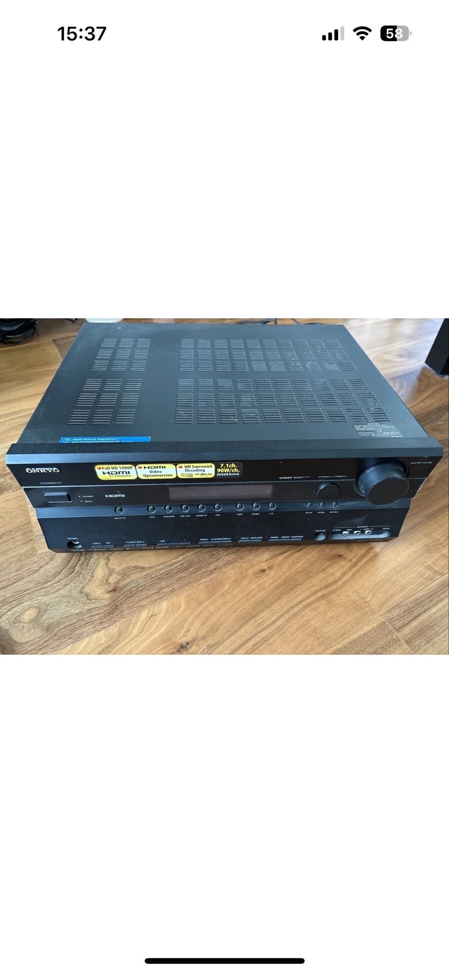 ONKYO®AV RECEIVER.MODEL NO. TX-SR605