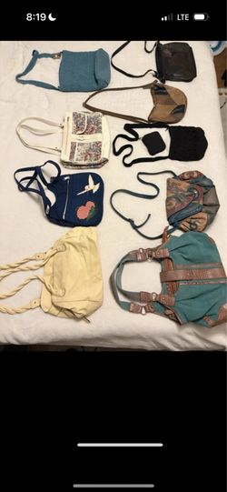 Lot of 9 Women's Handbags Multicolor Assorted Styles + wallet