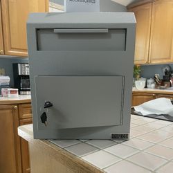 Drop Box D500, Heavy Duty Steel Mailbox for Depositing Mail, Keys, Rent Payments, Checks - Door Mail Slot with Rear Access (Black)