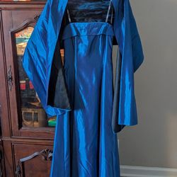 Blue Strapless Gown Size 3/4