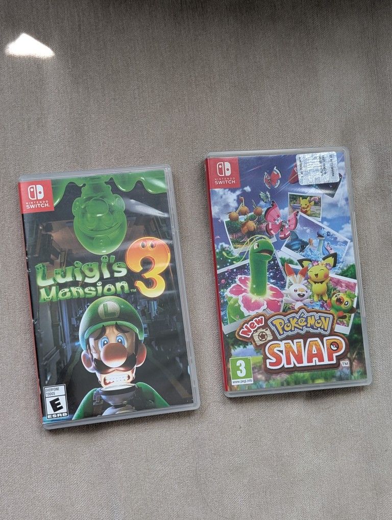 Nintendo Switch Luigi's Mansion 3 and Pokemon Snap