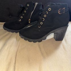 Black High Heel Ankle Boots