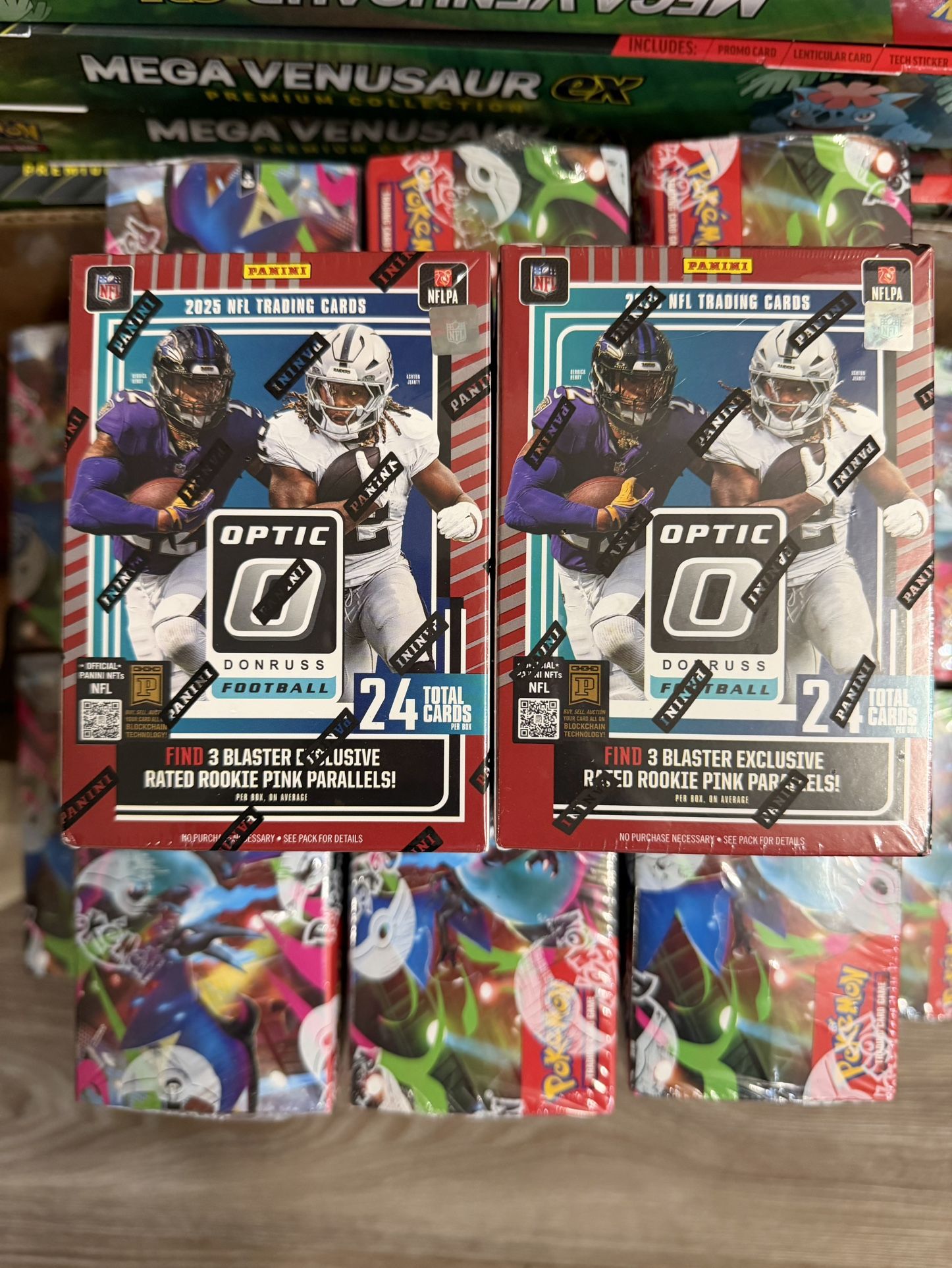 2025 Panini Donruss Optic NFL Football Factory Sealed Pink Blaster Box IN HAND