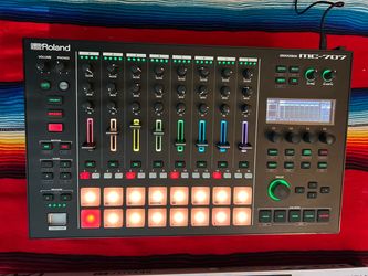 Roland MC-707 DAWless set up W/Decksaver, Arturia Keystep 37, and Tascam H42 recorder/mixer.
